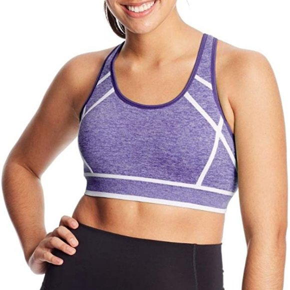 C9 Champion Large Purple Women's Fashion Seamless Racerback Bra - Picture 1 of 8